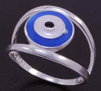 Anel De Prata Olho Grego – JN Semi Jóias